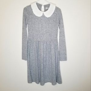 NEW SUZY Shier gray knit dress with Peter Pan collar